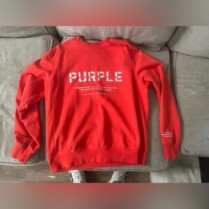 Purple jeans crew neck red medium